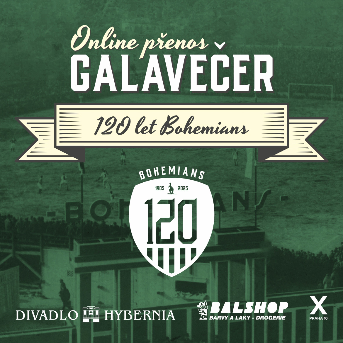 LIVESTREAM GALAVEČER 120 LET BOHEMIANS