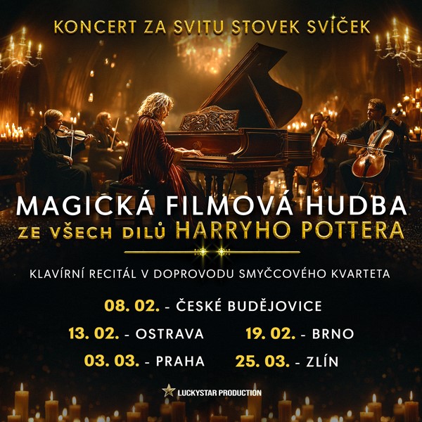 Magická Hudba HARRYHO POTTERA, KLAVÍRNÍ RECITÁL se smyčcovým kvartetem