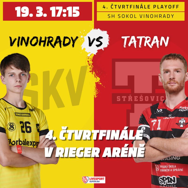 4. čtvrtfinále Livesport Superligy: SKV Florbal - Tatran Střešovice