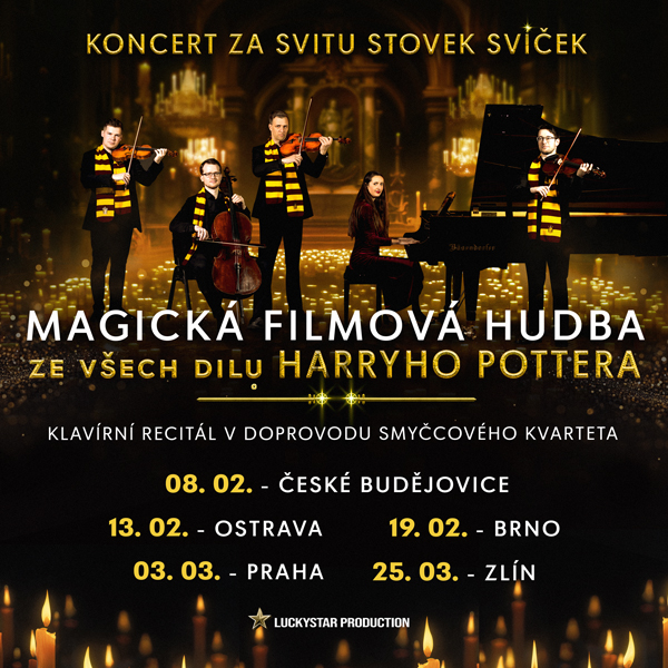 Magická Hudba HARRYHO POTTERA, KLAVÍRNÍ RECITÁL se smyčcovým kvartetem
