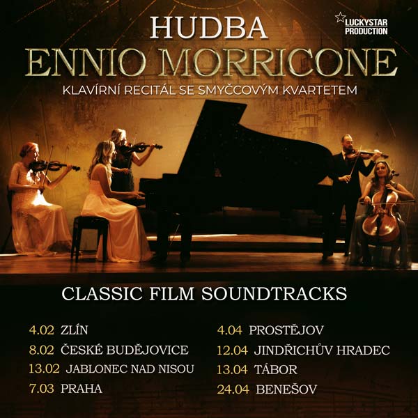 Hudba ENNIO MORRICONE Klavírní recitál se smyčcovým kvartetem
