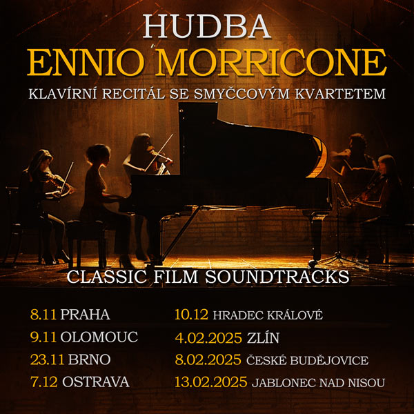 Hudba ENNIO MORRICONE Klavírní recitál se smyčcovým kvartetem