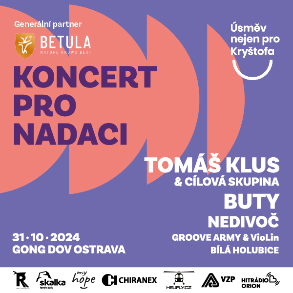 KONCERT PRO NADACI - TOMÁŠ KLUS, BUTY, NEDIVOČ